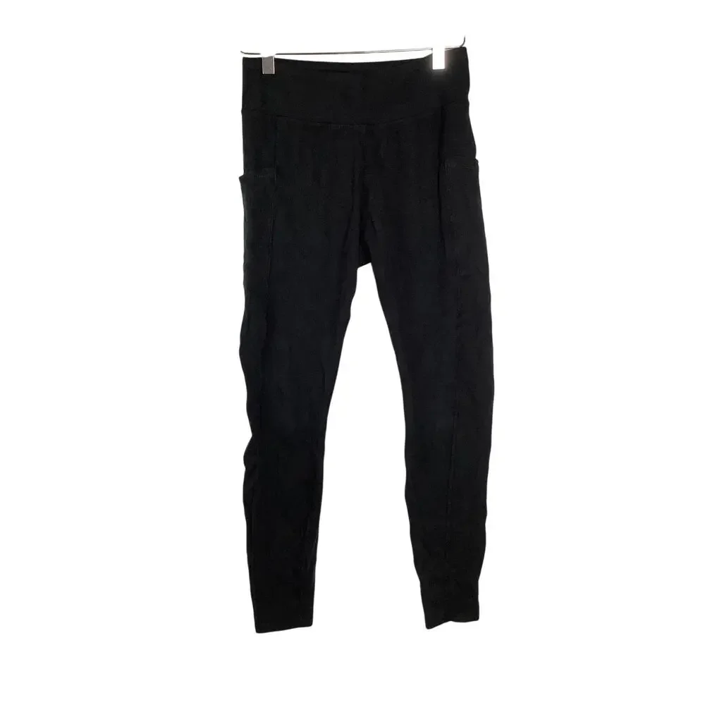 Pact Womens Small Black Organic Cotton Blend On the Go To Pocket Leggings V3-16